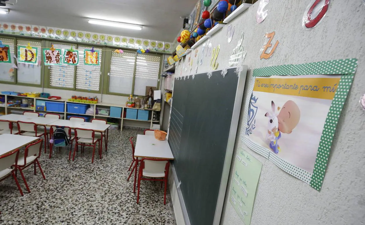 Instalaciones vacías del colegio Pureza de María de Valencia. 