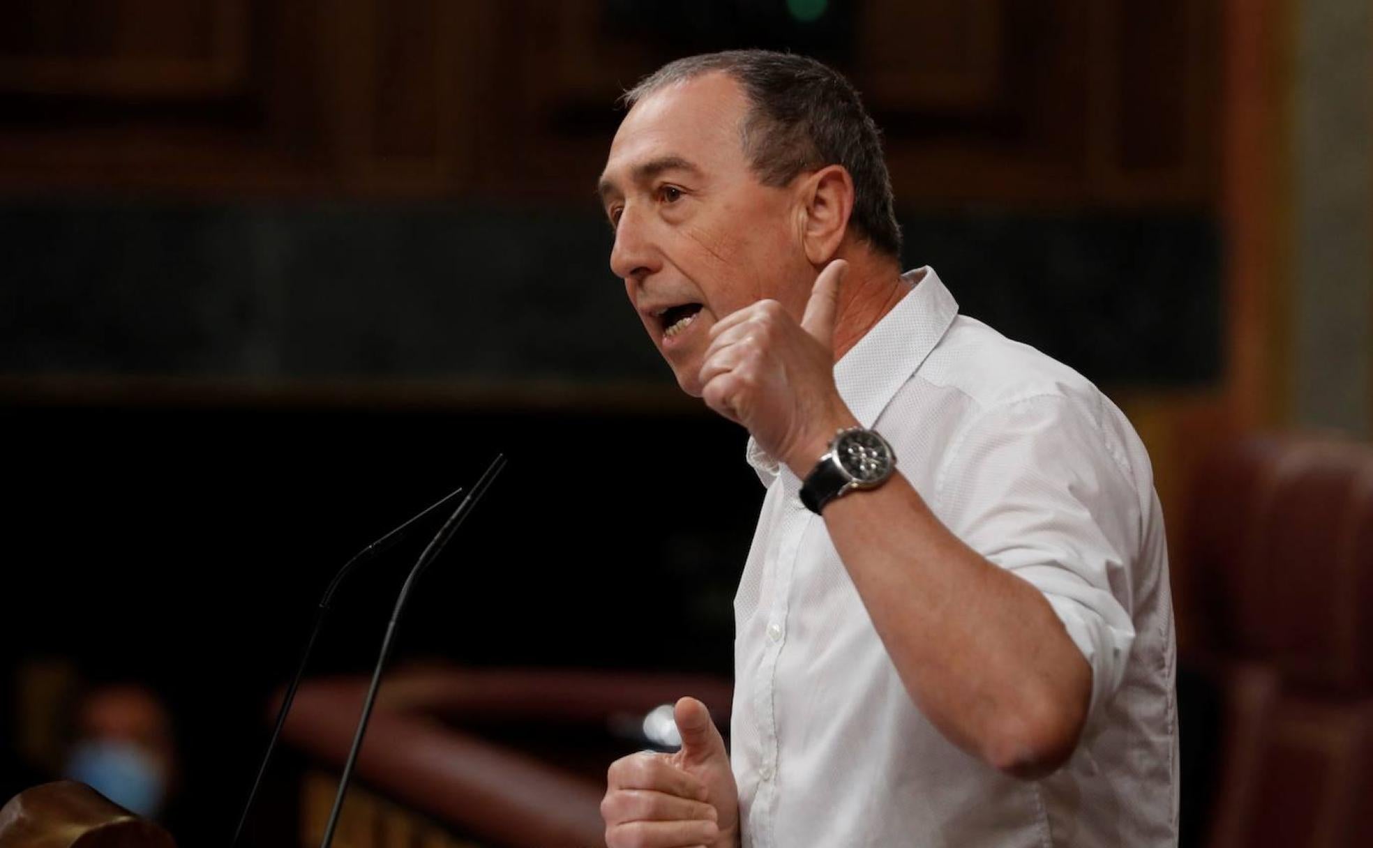 El portavoz de Compromís, Joan Baldoví, durante una intervención en el pleno del Congreso.