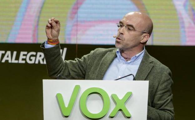 El portavoz de Vox, Jorge Buxadé, en una imagen de archivo. 