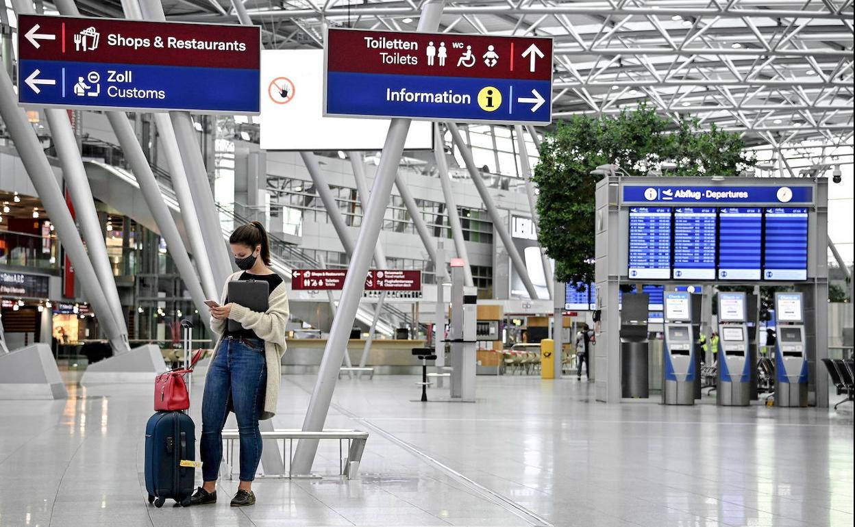 Aeropuerto de Duesseldorf, Alemania, este lunes. 