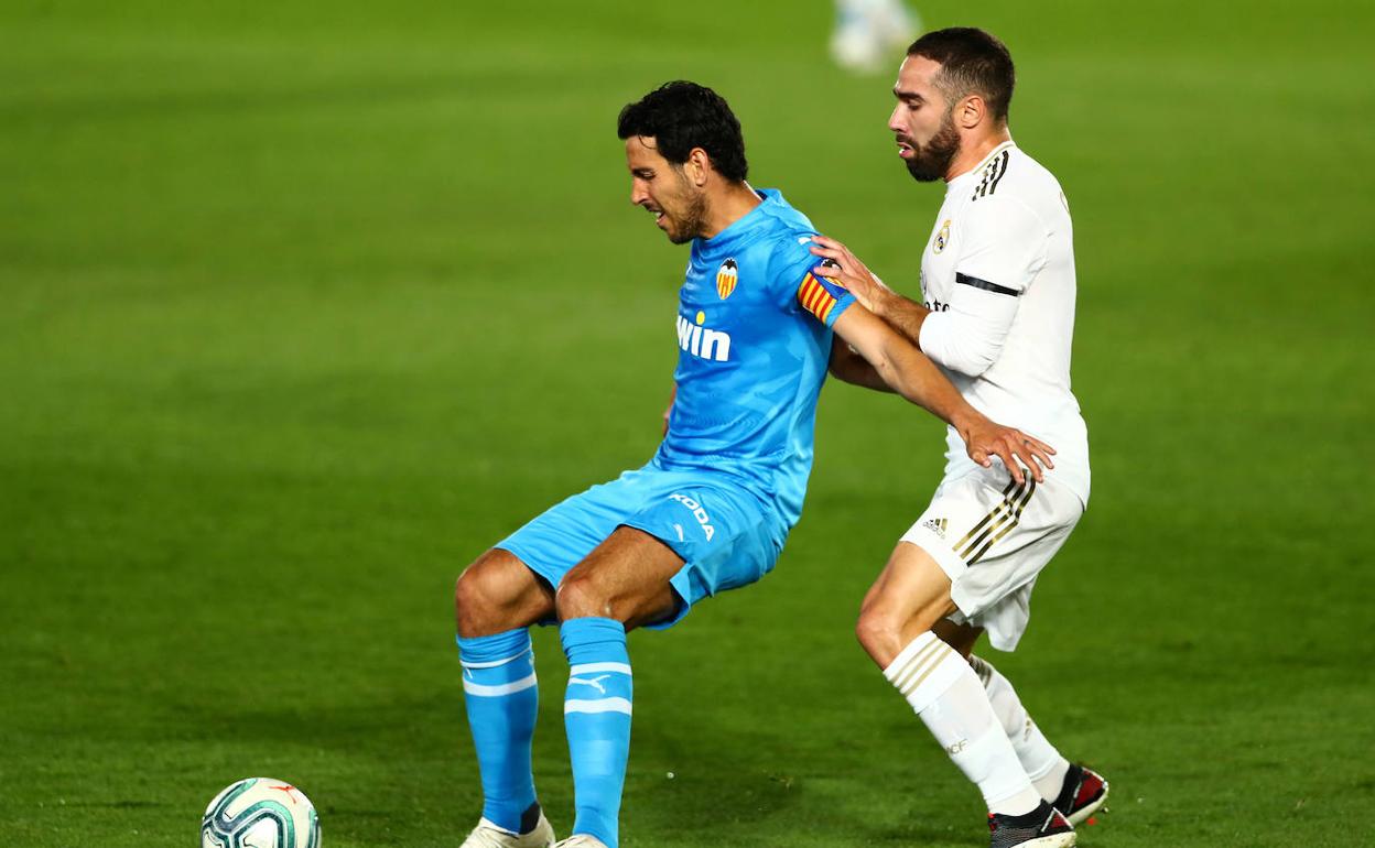 Parejo, en el partido contra el Real Madrid