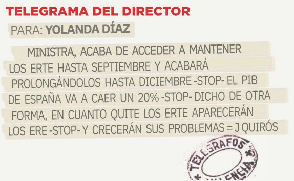 Telegrama para Yolanda Díaz