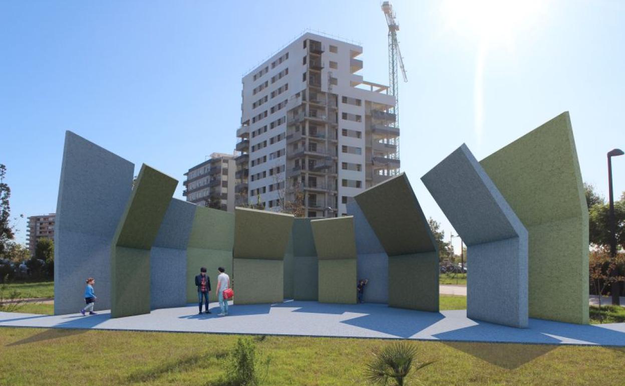 Recreación de la pérgola.