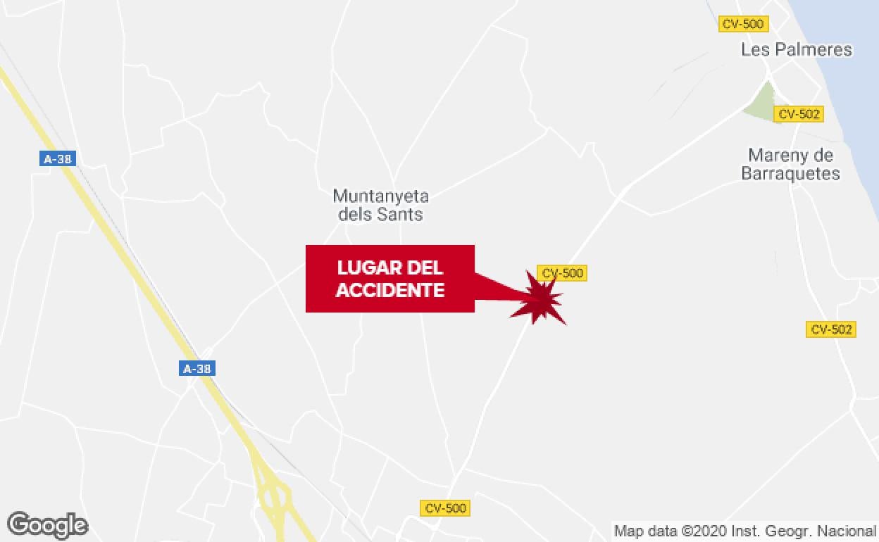 Accidente en Valencia | Una persona atrapada en un accidente frontal en la carretera que une Les Palmeres y Sueca