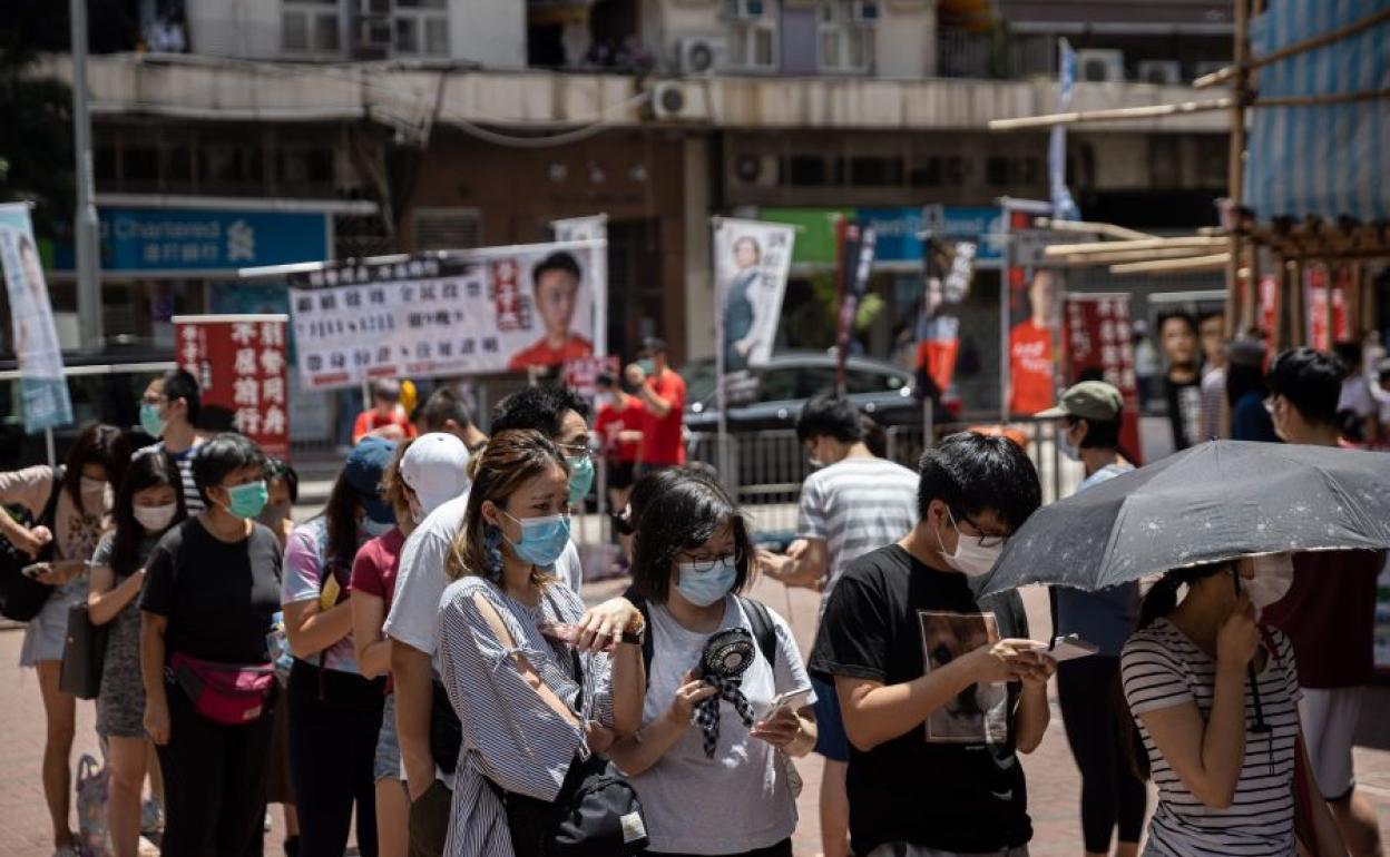 Hong Kong, durante la tercera oleada de coronavirus.