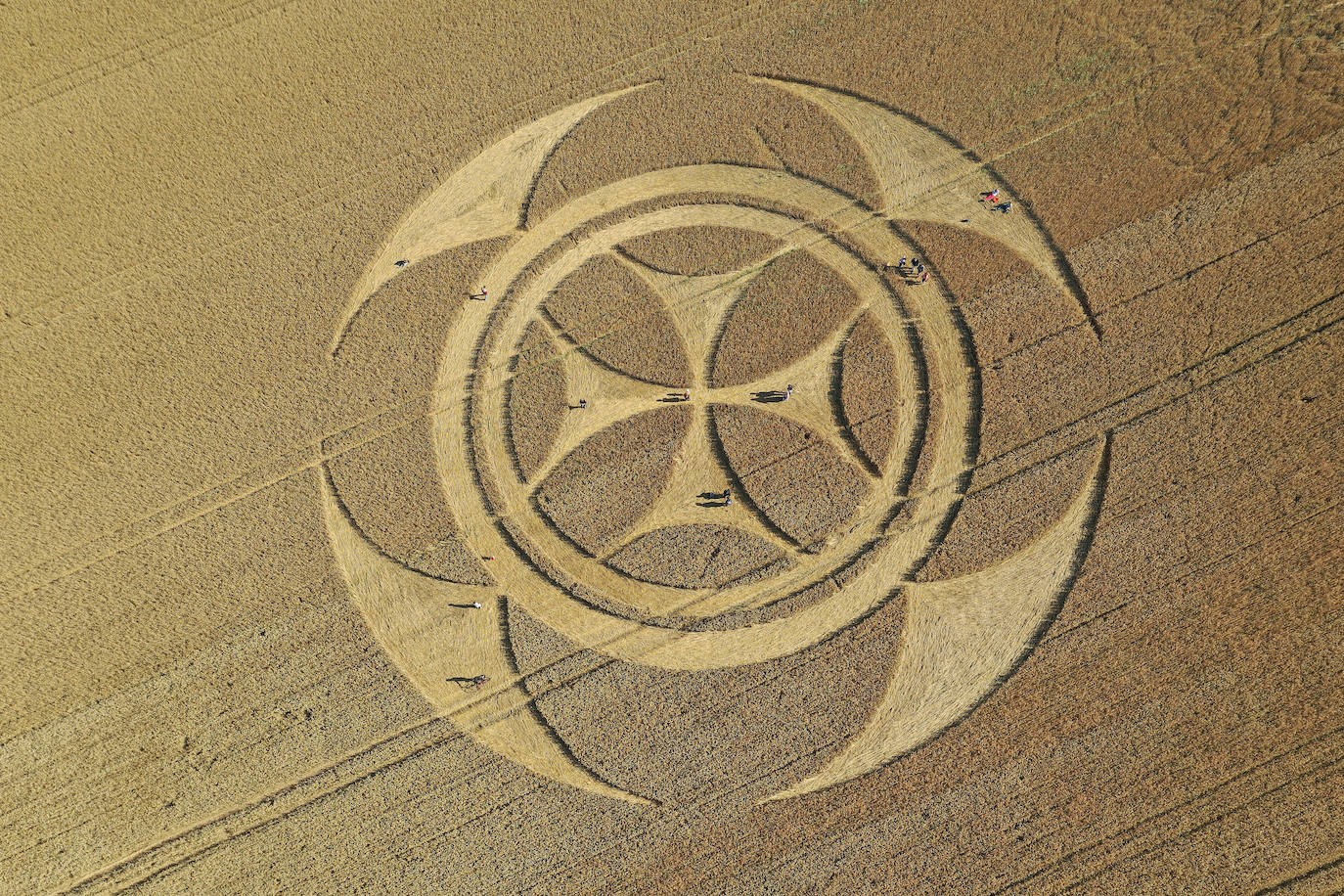 Fotos: Aparece una gigantesca señal templaria sobre un campo en el norte de Francia