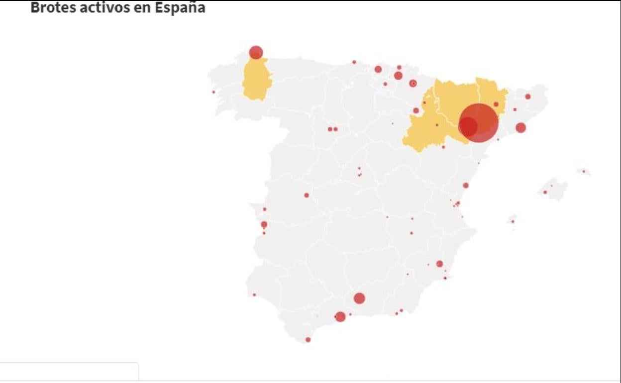 Última hora del coronavirus en España: el mapa de los rebrotes, actualizado