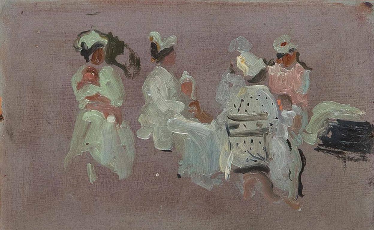 'Amas de cría en San Sebastián', de Sorolla, se vendió ayer por 20.000 euros. 