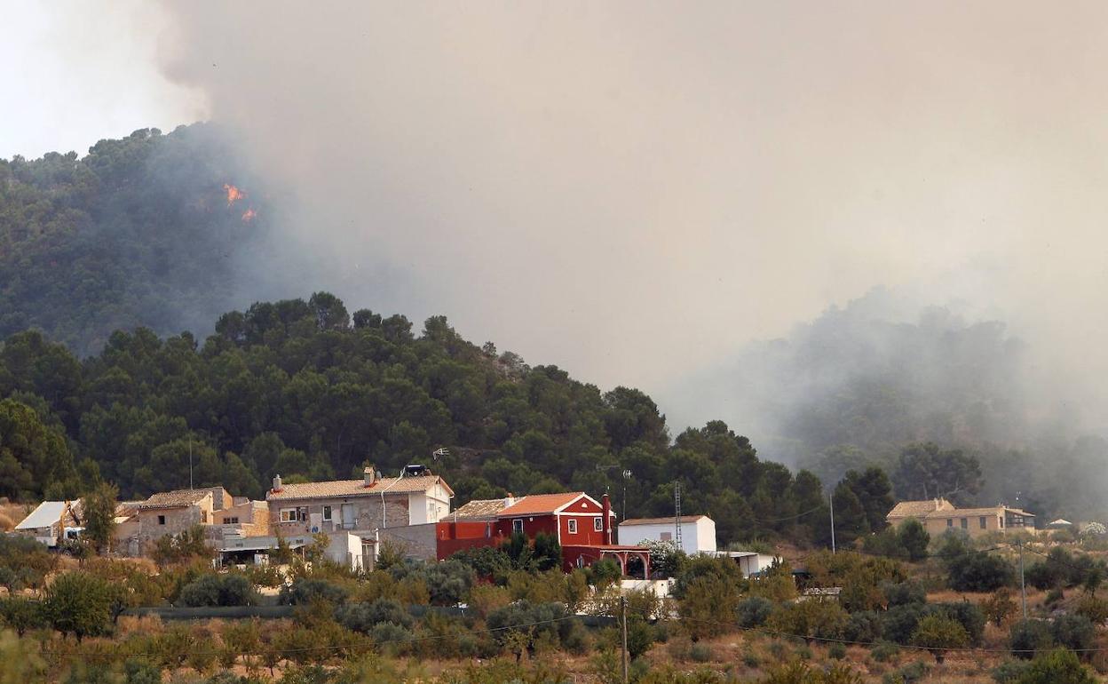 Un incendio forestal se declaró esta semana entre las localidades alicantinas de Monóvar y La Romana. 