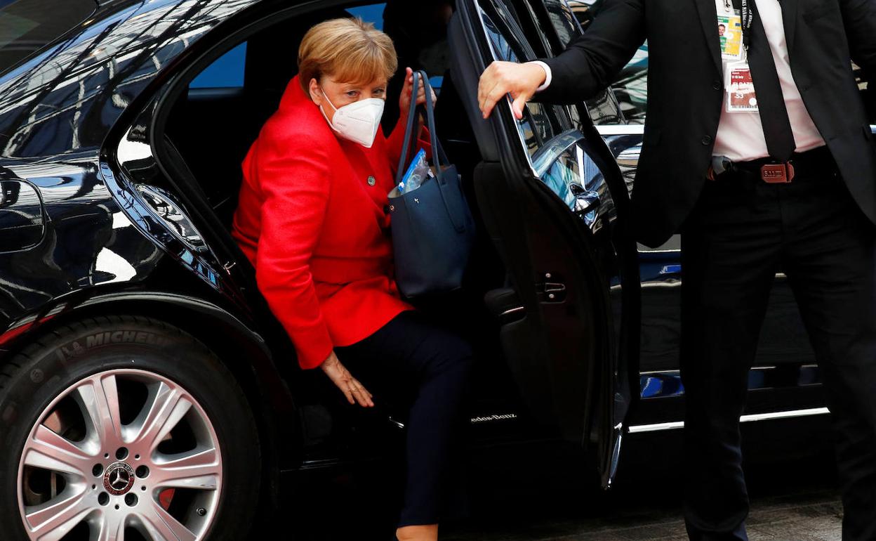 Angela Merkel, a su llegada a la cumbre. 