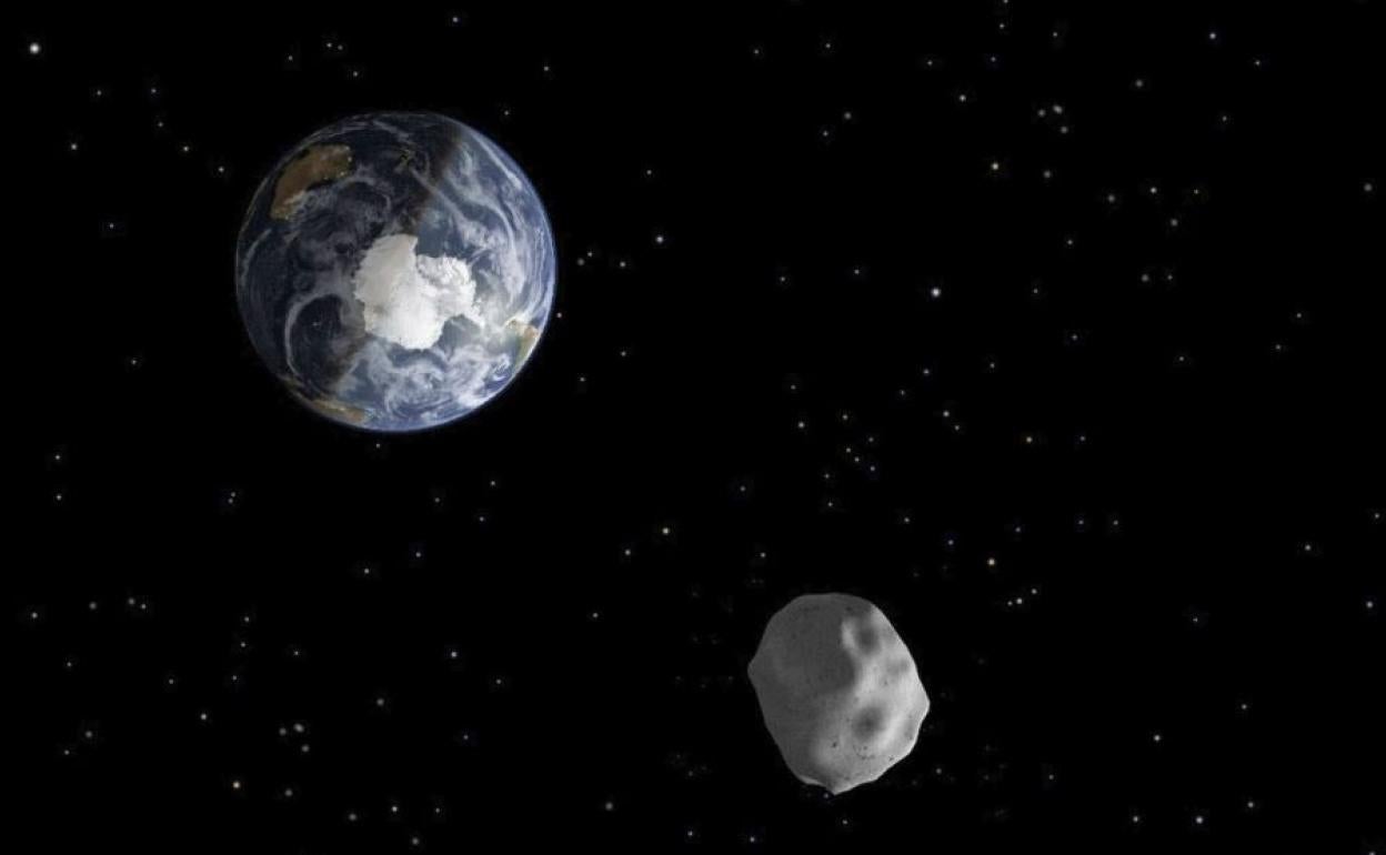 Asteroide acercándose a la Tierra.