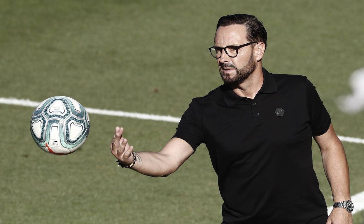 Bordalás, durante un partido del Getafe. 