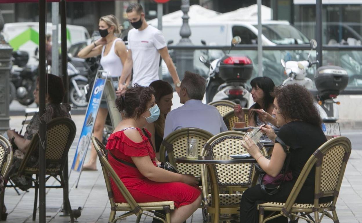 La terraza de un establecimiento de hostelería de Valencia. 