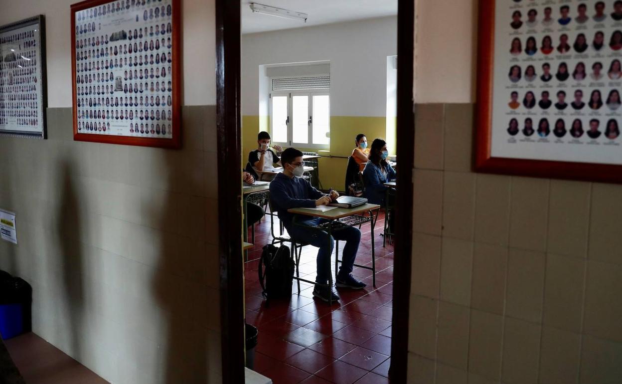 Un aula de Secundaria en un centro de Valencia. 