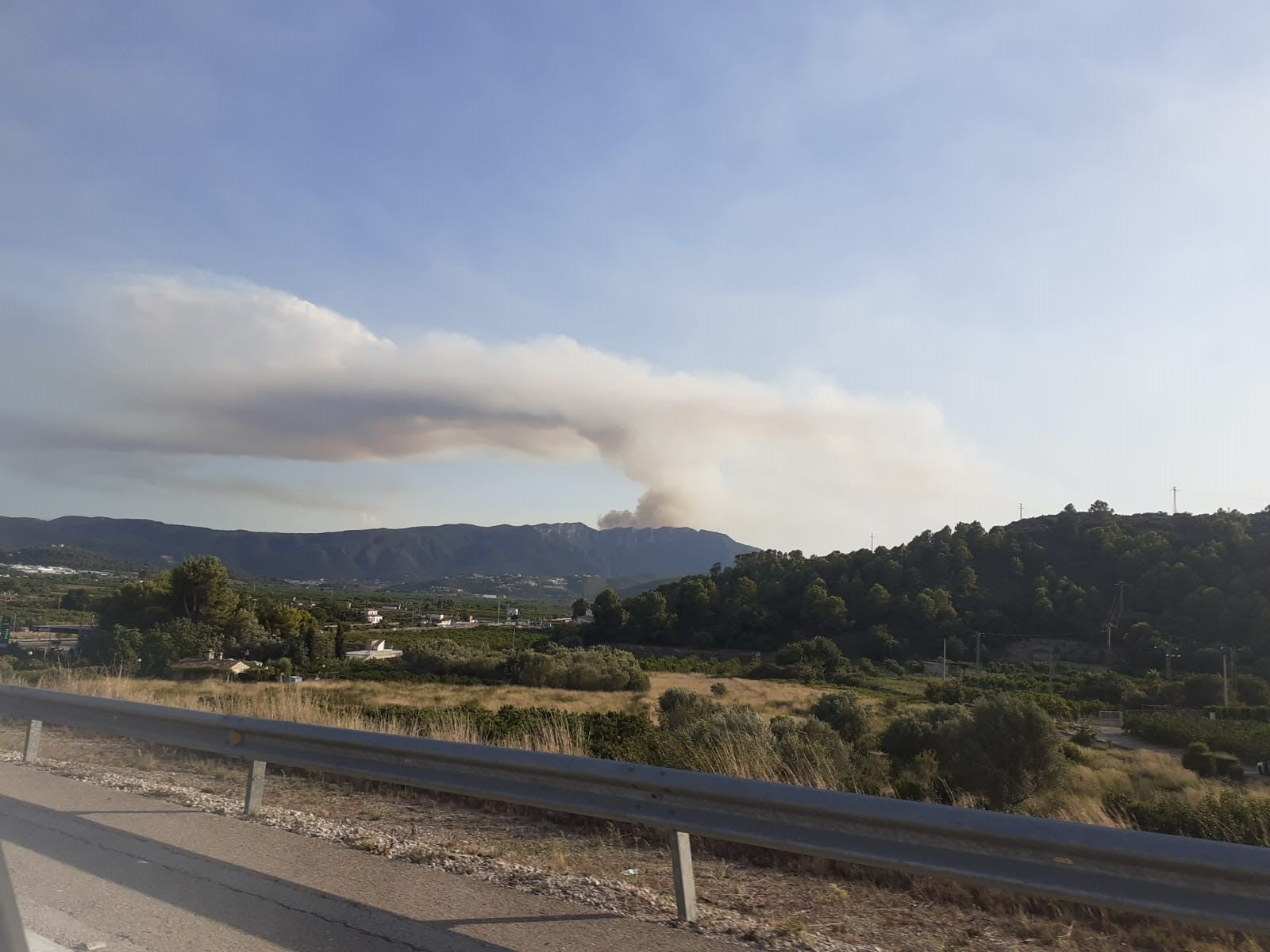 Los bomberos luchan contra tres incendios forestales en Alicante