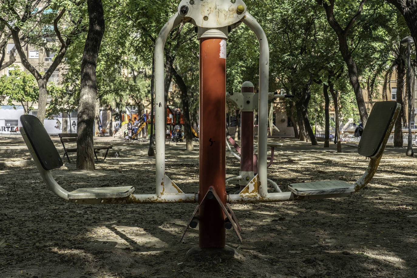 Plaza Manuel Granero | Estado actual del parque. El Ayuntamiento de Valencia ha sacado a licitación su remodelación por un importe de 600.000 euros.