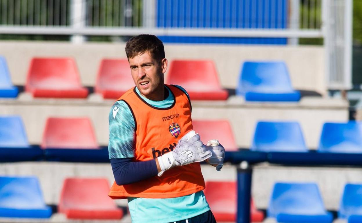 Aitor, durante un entrenamiento de esta pretemporada. 