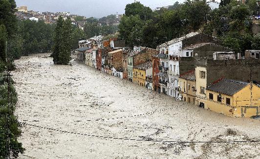 Desbordamiento del río Clariano en Ontinyent. 