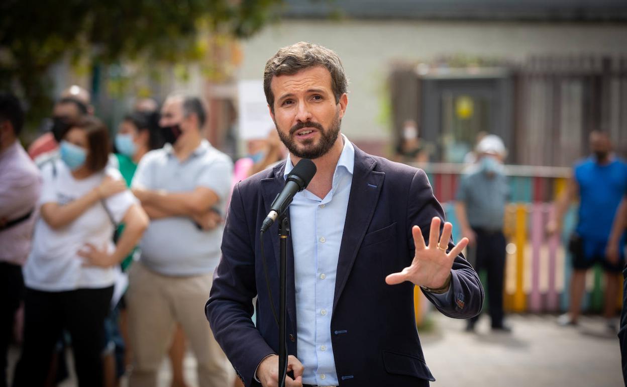 El presidente del Partido Popular, Pablo Casado