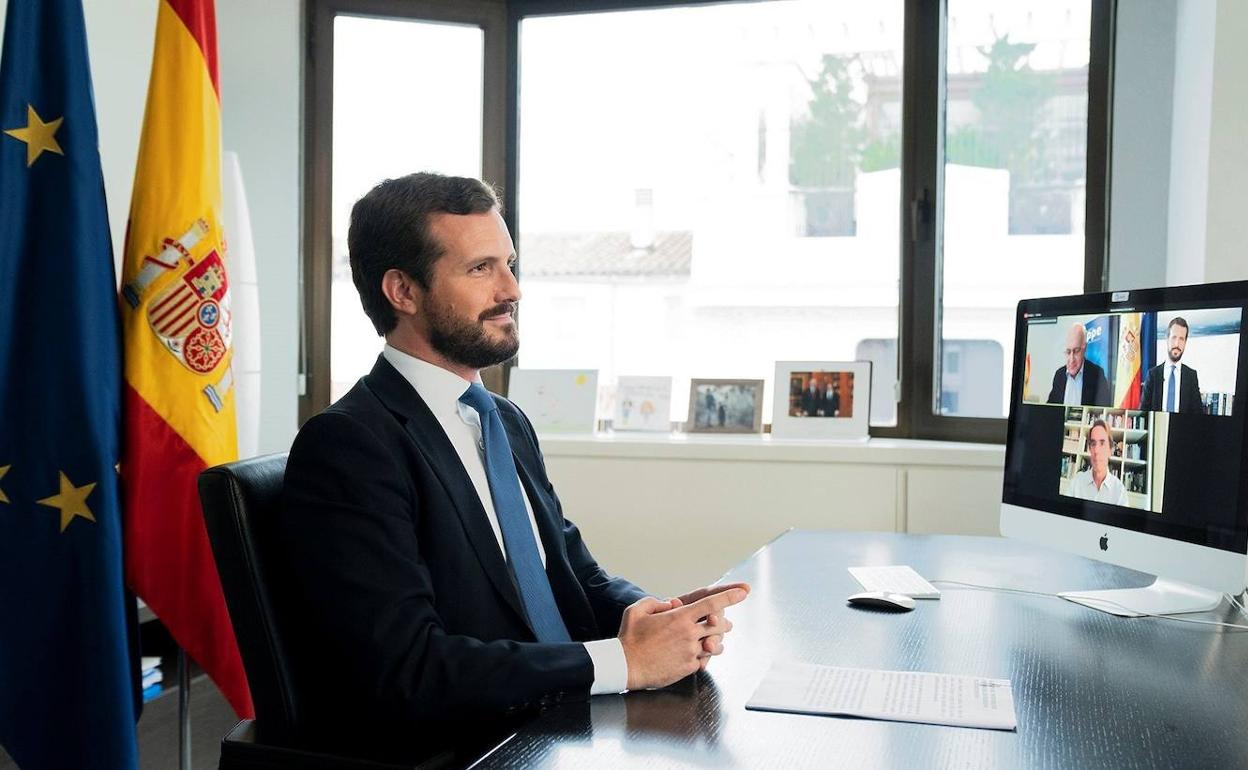 Pablo Casado, en su despacho. 