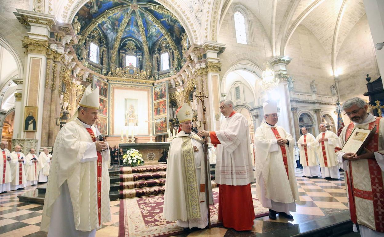 Celebración de la misa solemne y del 'Te Deum' en la Catedral de Valencia por el 9 d'Octubre en una imagen archivo. 