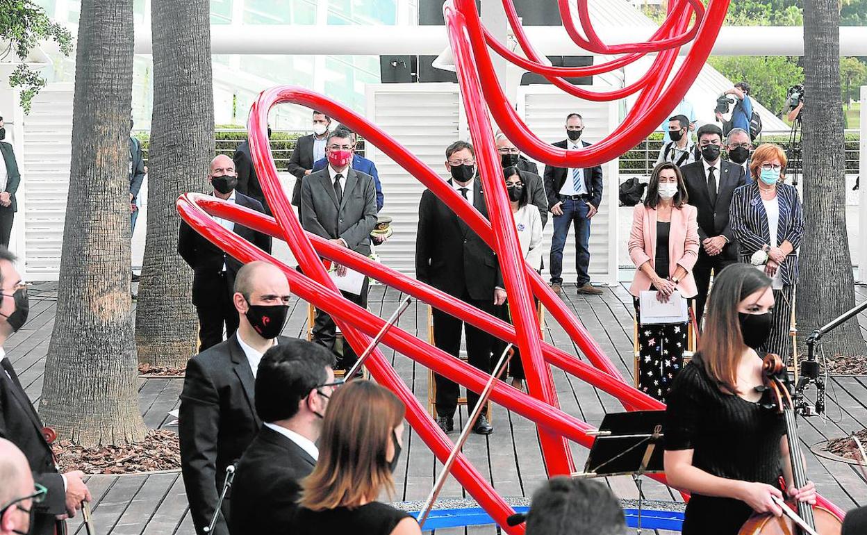 Un momento del homenaje de ayer en L'Umbracle. 