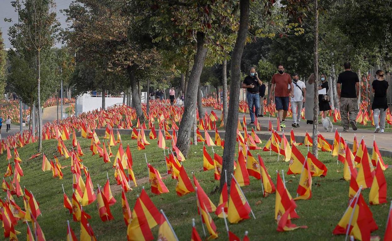 Banderas de España en Sevilla.