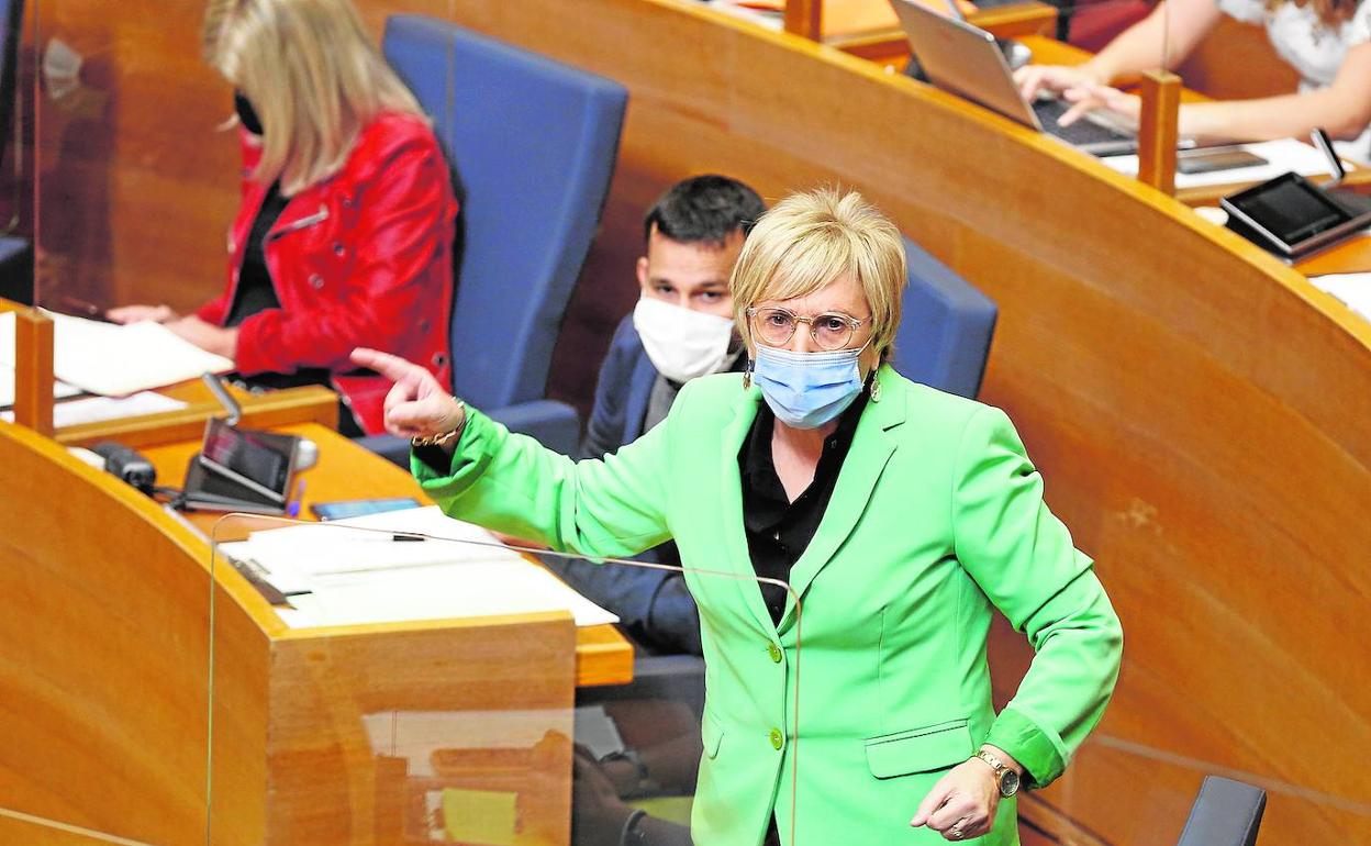 La consellera de Sanidad, Ana Barceló, durante una intervención en Les Corts.