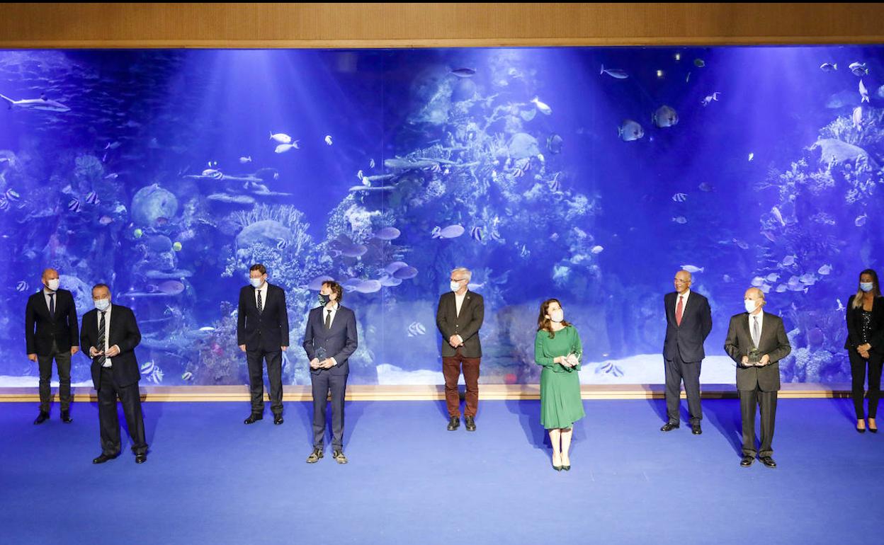 Un momento de la entrega de los premios en l'Oceanogràfic. 