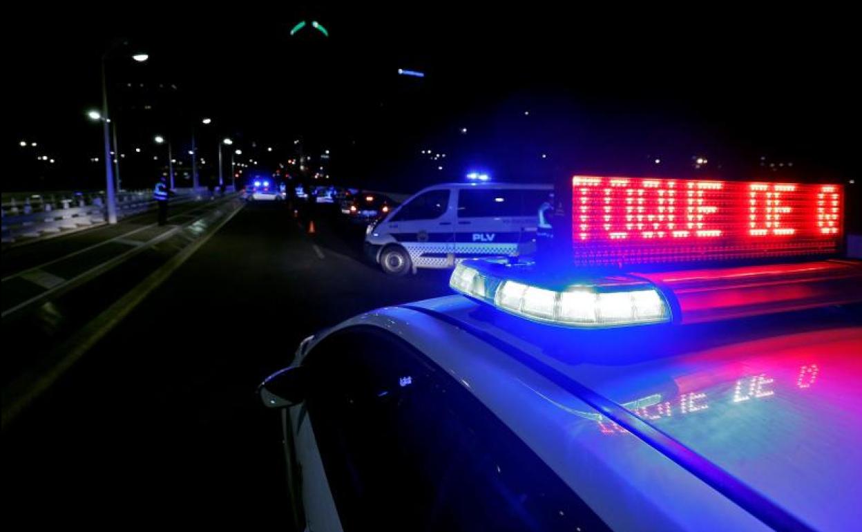 Control de la Policía en Valencia. 