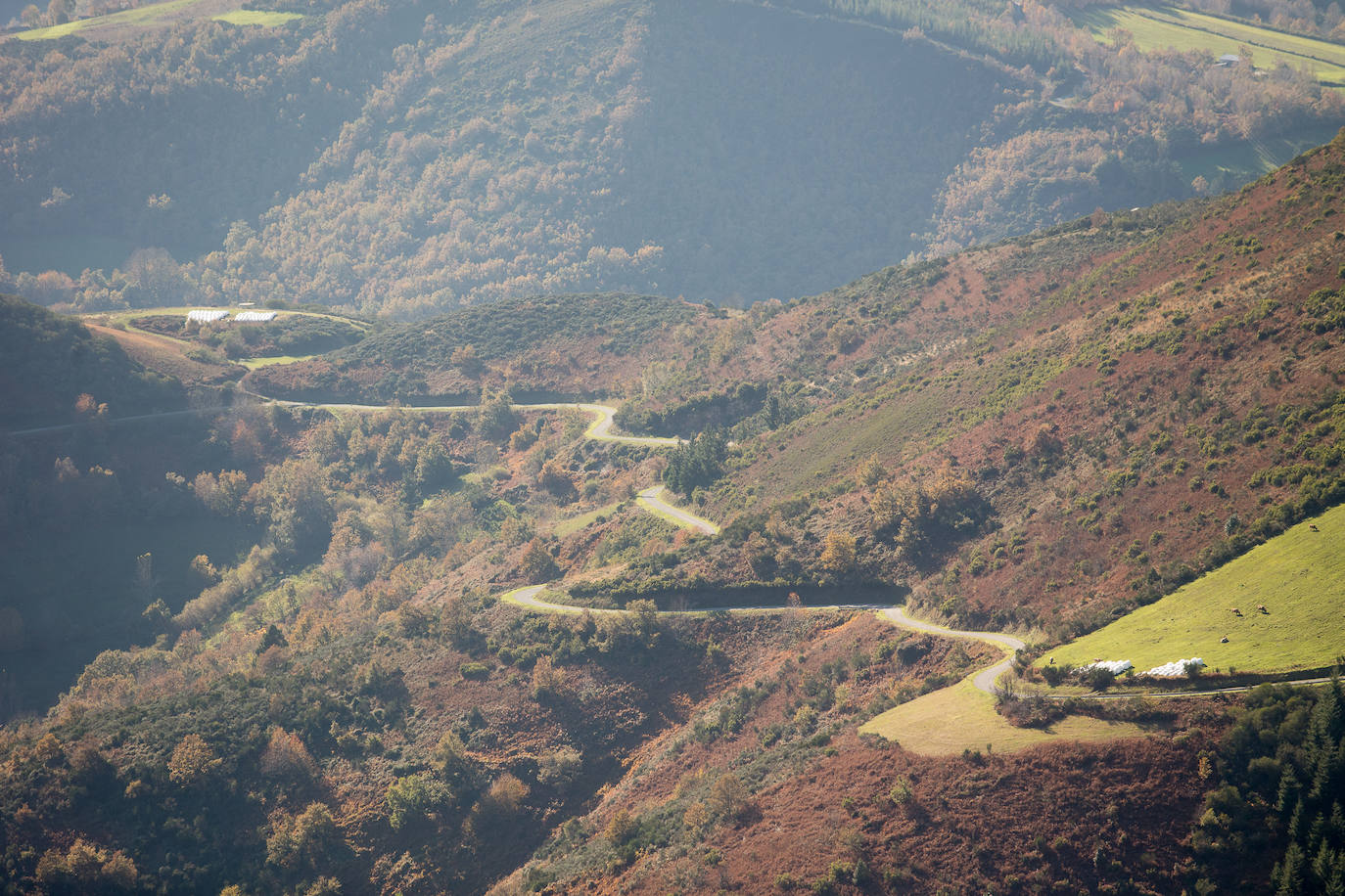 La sierra de Os Ancares es un paraje de visita obligatoria. Situada en el este de la provincia de Lugo, en la frontera con las comunidades vecinas de Castilla y León y El Principado de Asturias, se distribuye a lo largo de más de 50.000 hectáreas. Con una infinita red de senderos cruza profundos valles y asciende hasta cumbres de 2.000 metros de altura. En otoño el manto vegetal adquiere tonos rojizos. En invierno, esta zona permanece cubierta por la nieve, algo que cambia con la llegada de la primavera, cuando las aguas del deshielo fluyen desde las cumbres hasta las zonas bajas, formando numerosos riachuelos y pequeñas cascadas. 