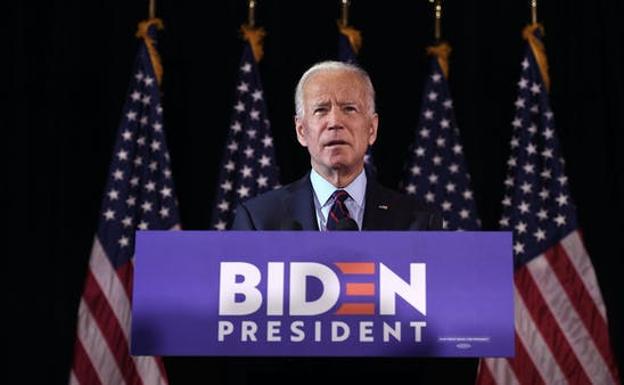 El candidato demócrata Joe Biden durante un discurso de campaña en California el 10 de octubre de 2020.