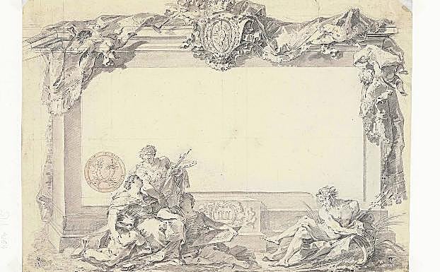  Dibujo de Vicente López. Trabajo preparatorio para la Academia de San Carlos. 