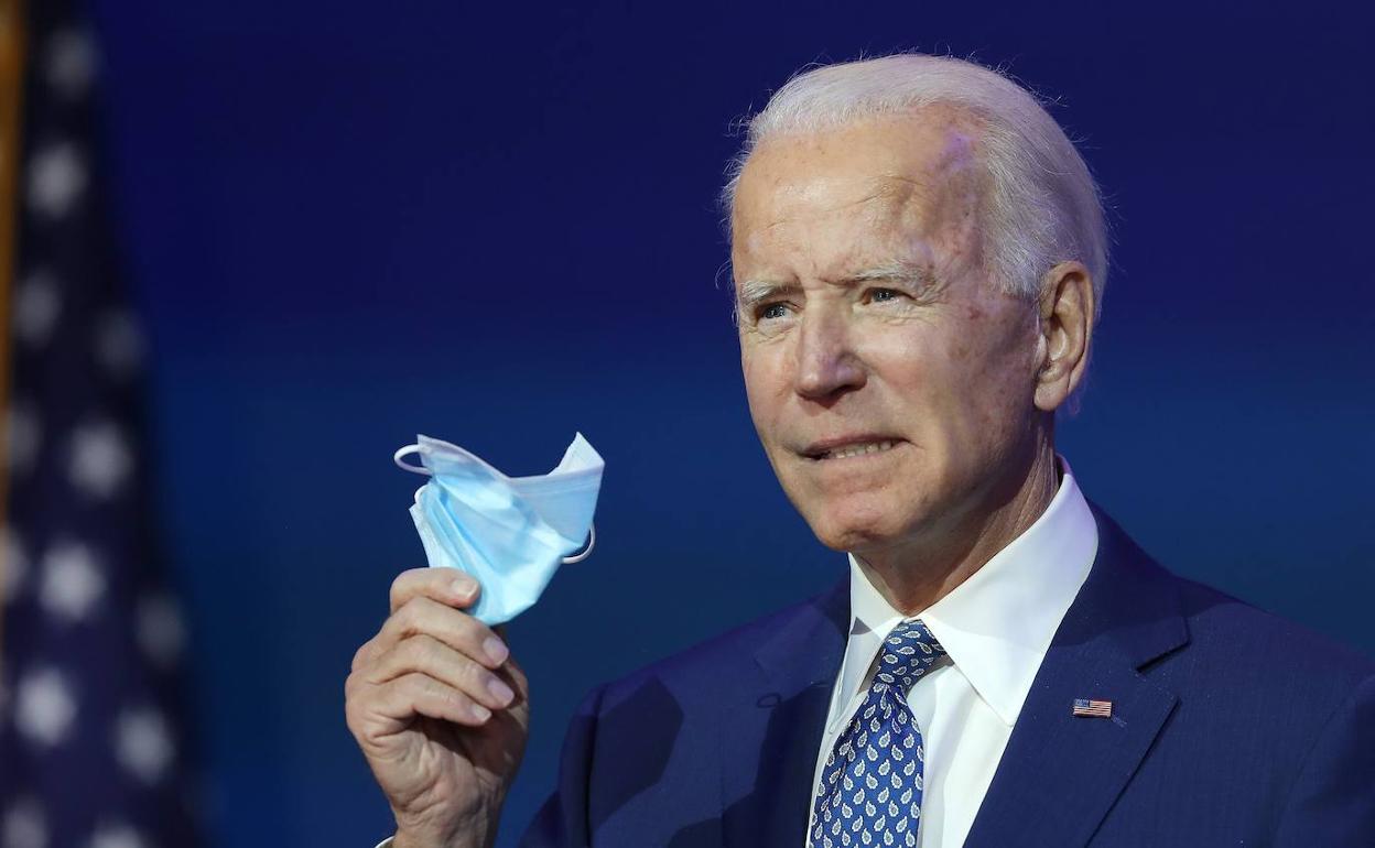 Joe Biden durante su comparecencia este lunes.