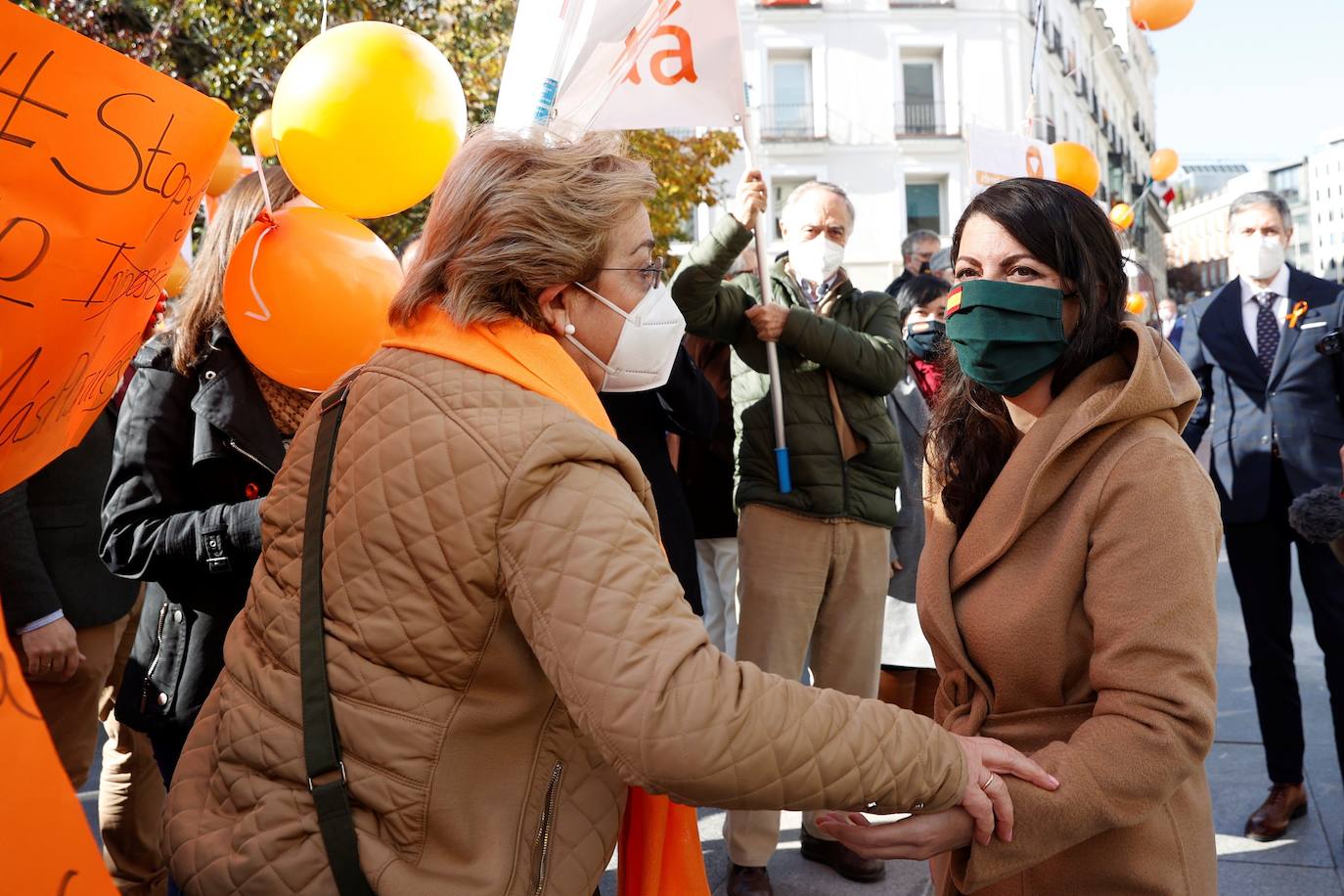 Miembros de la Plataforma Más Plurales se manifiesta en contra de la nueva ley de educación, la llamada ley Celaá, en frente del Congreso este viernes. Los manifestantes consideran que la nueva ley ataca la libertad de las familias la hora de elegir centro.