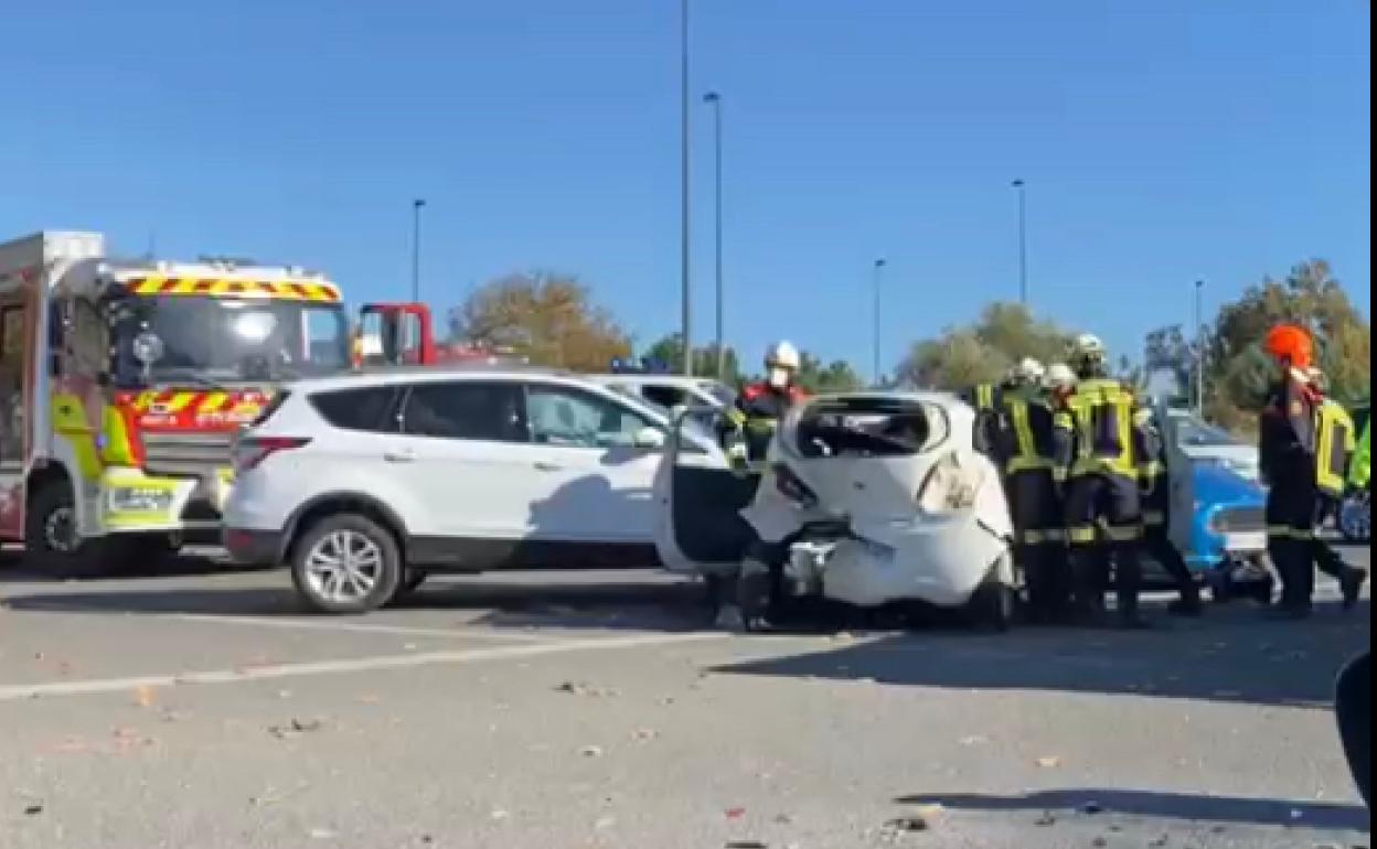 Accidente en la Ronda Norte de Valencia.