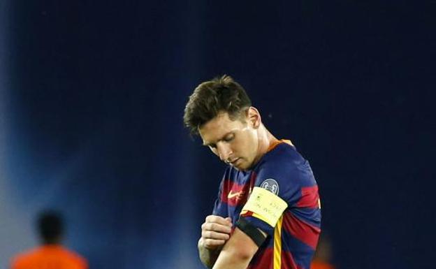 Leo Messi, durante un partido con el Barcelona. 