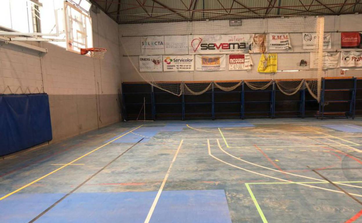 Imagen del pabellón tras los temporales.