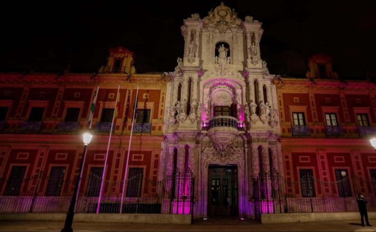 Fachada del Palacio de San Telmo, en Sevilla. 