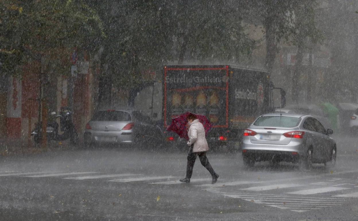 Temporal de lluvia en Valencia. 