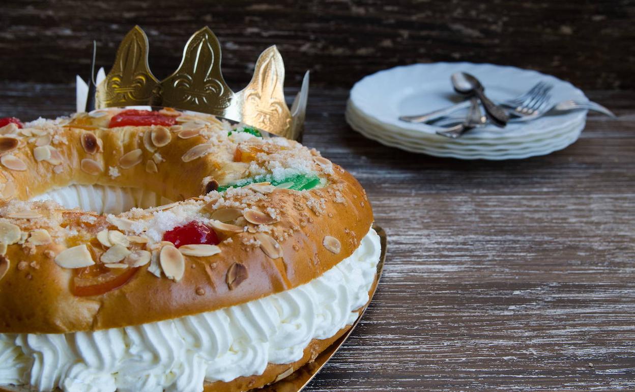 Roscón de Reyes para la tradicional comida del 6 de enero. 