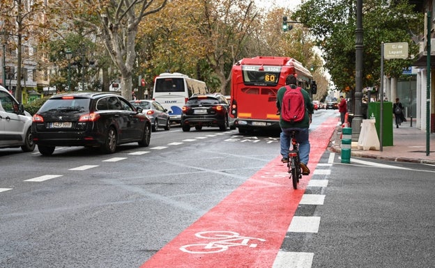 Un carril bici de alto riesgo en Valencia