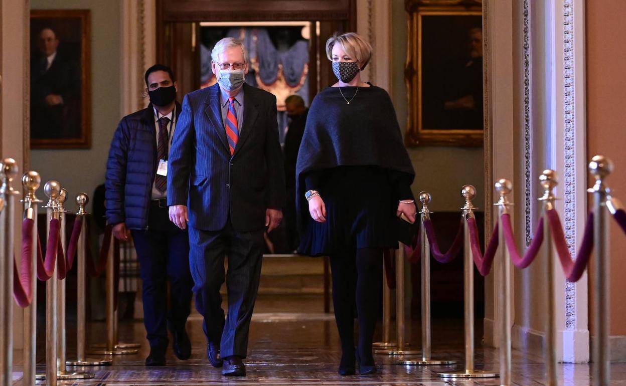 El presidente de la mayoría en el Senado de EE UU, Mitch McConnell.