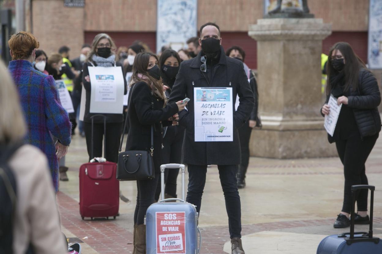 Protesta efectuada por parte de las agencias de viajes. damián torres