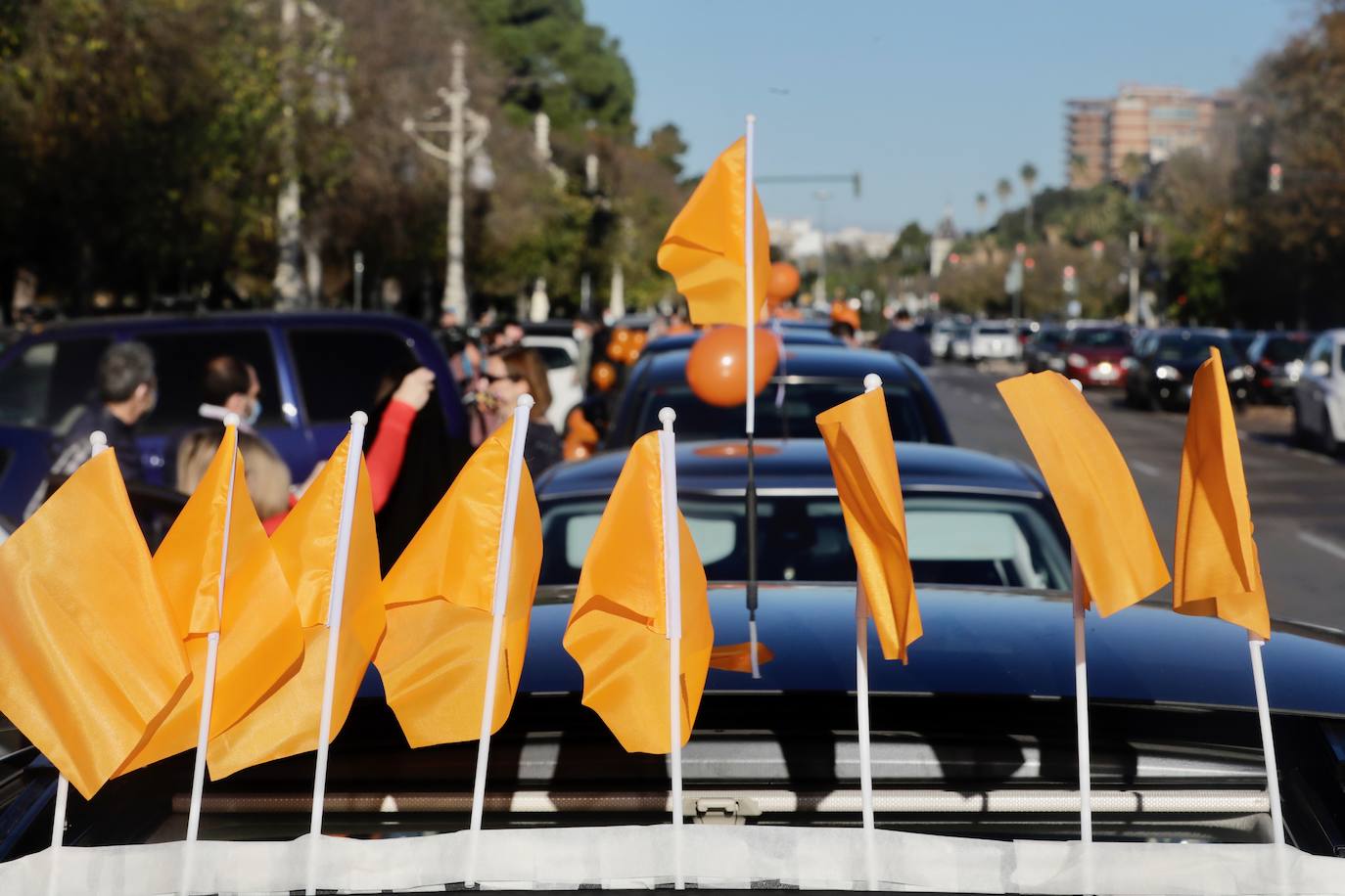 La manifestación en coche contra la Lomloe recorre algunas de las principales vías de Valencia. La protesta, impulsada a nivel nacional por la plataforma 'Concertados', reúne a los detractores de la Ley Celaá en un recorrido iniciado en el paseo de la Alameda y que atraviesa las Grandes Vías, el paseo de la Pechina, las calles Blanquerías, Conde de Trenor, Pintor López y Paseo Ciudadela y el puente de las Flores