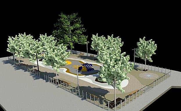 Jardín de la calle Manuel Simó, en el barrio de Patraix. 