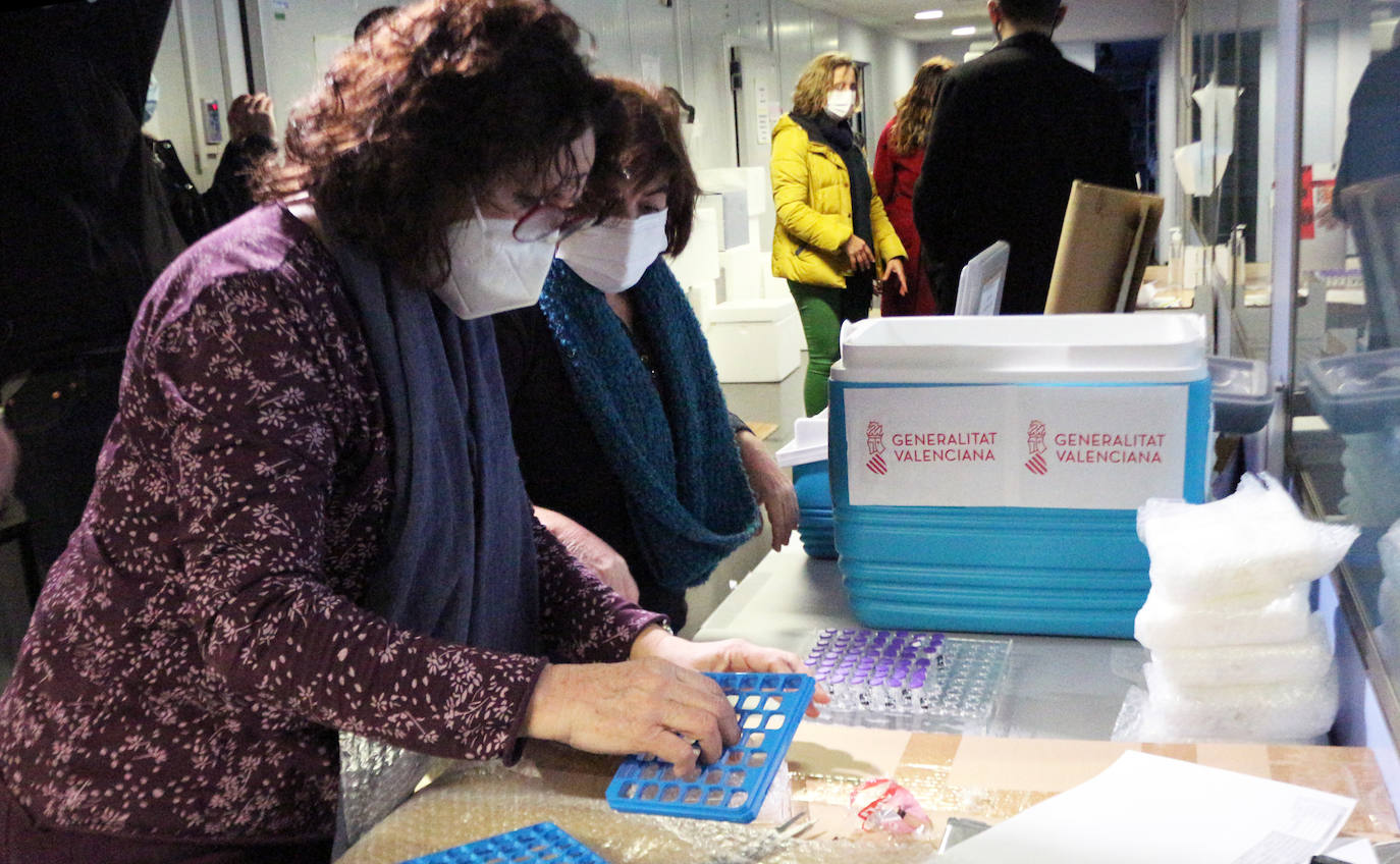 Las primeras vacunas Pfizer contra el coronavirus han llegado este domingo 27 de diciembre a la Comunitat Valenciana. Las Generalitat está lista para distribuir 800 dosis en las residencias escogidas para iniciar la esperada vacunación. A las 09.53 horas de este domingo llegaban las primeras vacunas al punto de distribución de la Comunitat, desde donde serán distribuidas a los geriátricos