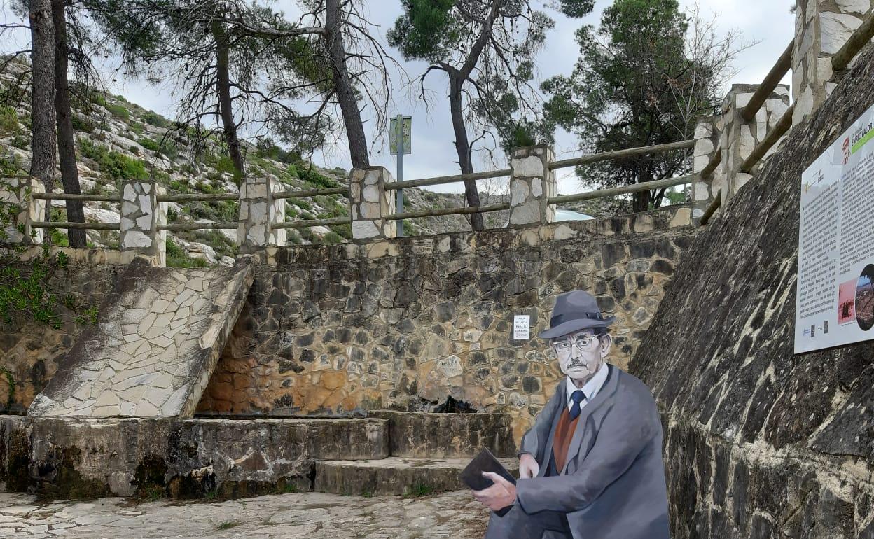 Uno de los puntos de la ruta que se ha creado en Agullent en homenaje al escritor. 