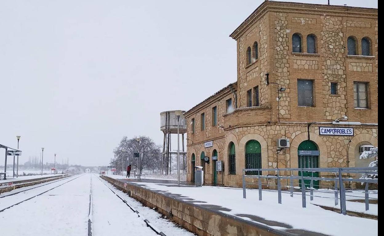 Camporrobles, cubierto por la nieve