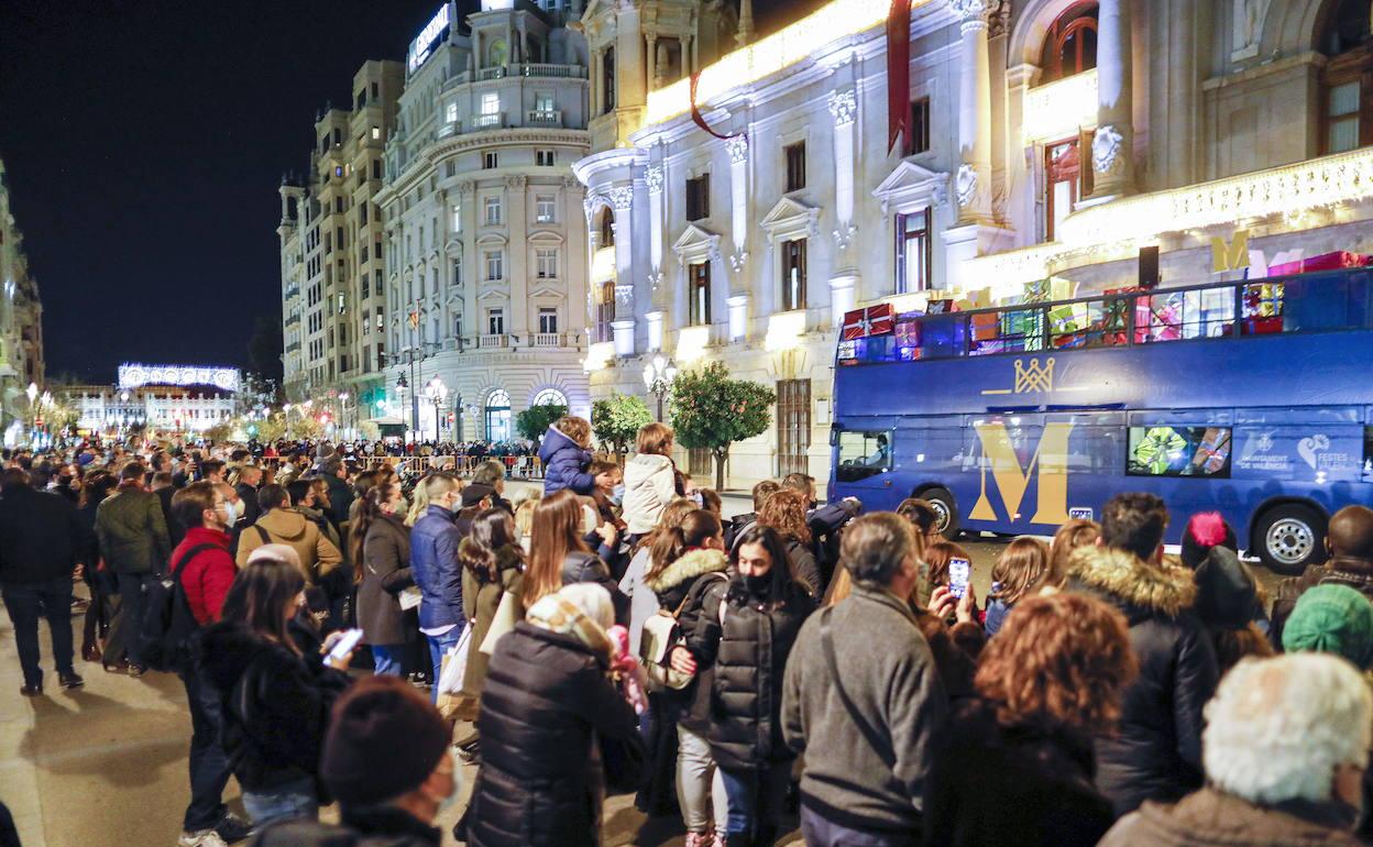 Recepción a los Reyes Magos el pasado día 5 en la plaza del Ayuntamiento. 